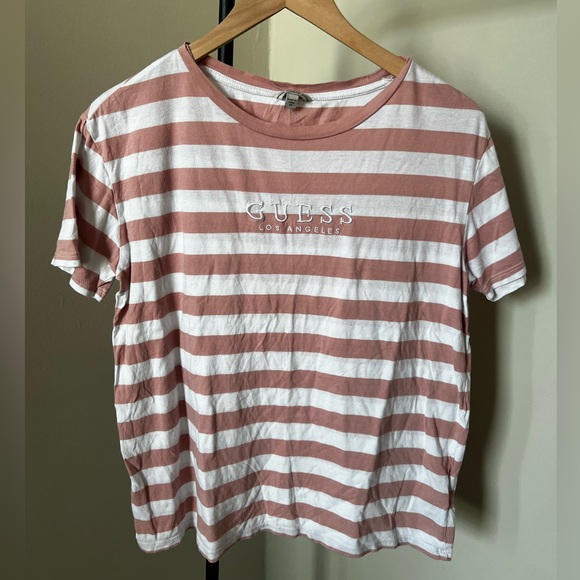 GUESS Embroidered Striped Boxy Tee - Picture 2 of 4